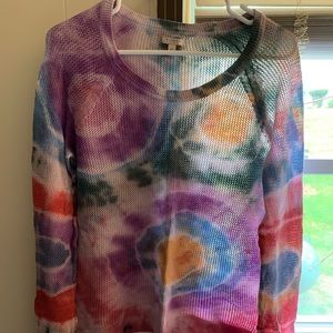 Sonoma tye dye long sleeve netted top